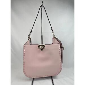 Pre-Owned VALENTINO Rockstud Hobo Bag Pink Handbag